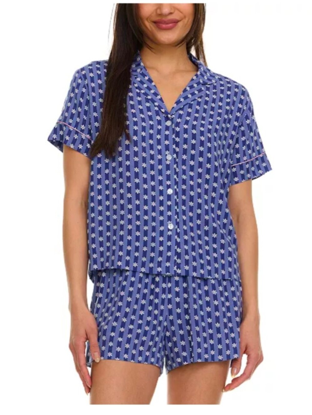 Notched-Collar PajamaTop